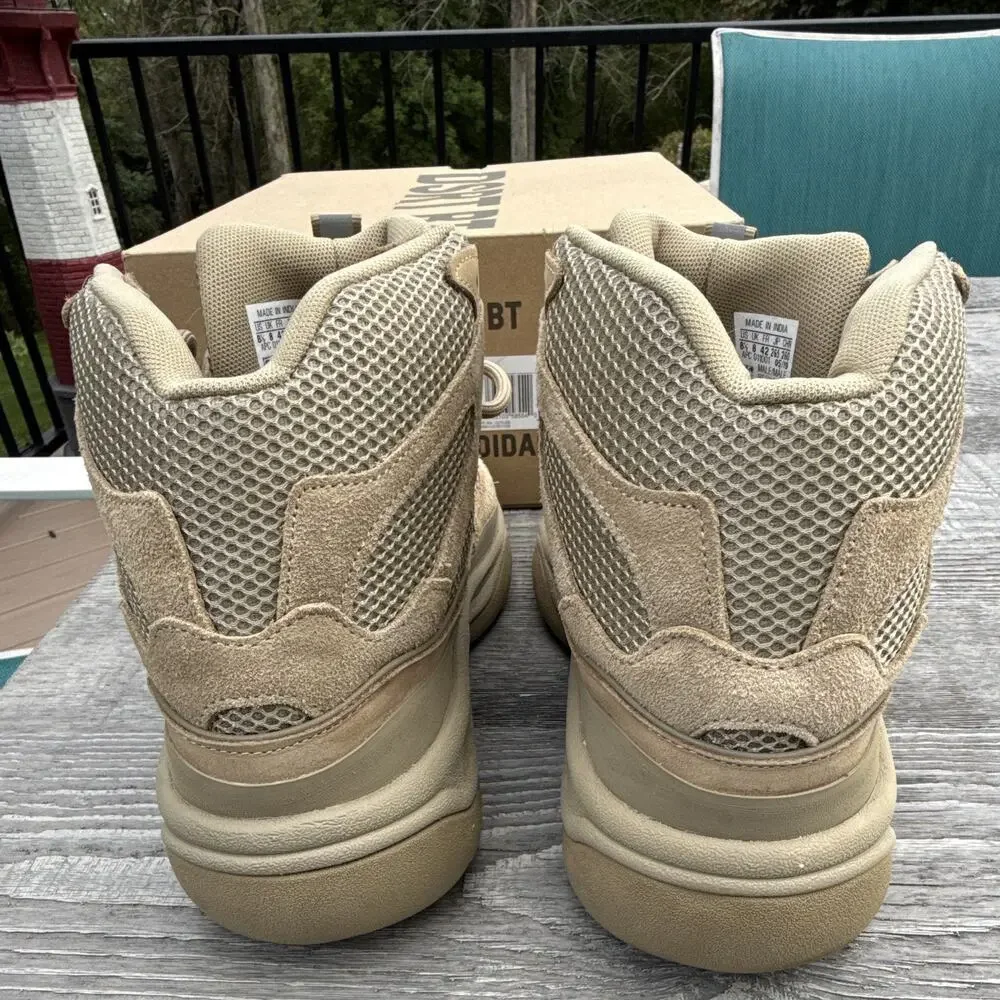 ADIDAS YEEZY Beige Suede Desert Boot Lace Up Logo Men’s US 8.5